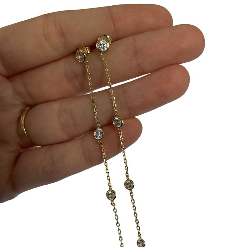 Pavoi 14K Gold Plated Dangling Earrings OS Gold Women Cubic Zirconia